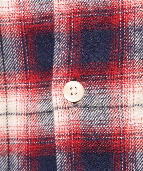 WEGO（ウィゴー）の「WEGO/オンブレチェックノーカラーシャツ　（シャツ/ブラウス・メンズ・ブラック系その他/レッド系その他・MEDIUM/LARGE）」の10枚目の写真