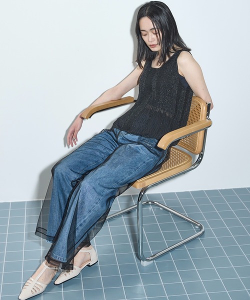 THE YOn（ザヨン）の「ビーズ刺繍ノースリーブトップス（タンク