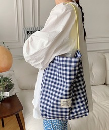 LAFFMO | ギンガムチェックコットントートバッグ(トートバッグ)