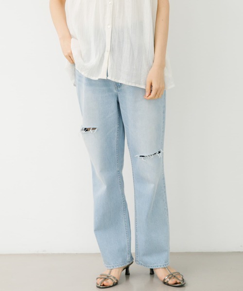 URBAN RESEARCH Sonny Label(アーバンリサーチサニーレーベル)の「クラッシュデニム(デニムパンツ・レディース・ライトブルー・34/36/38)」の1枚目の写真