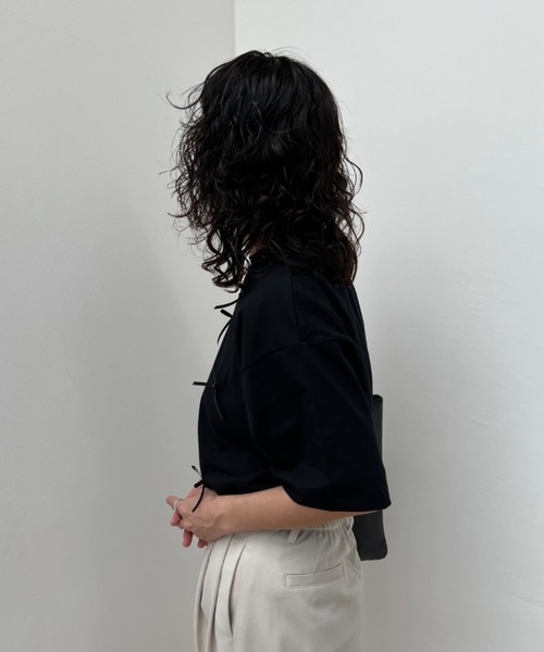 y/m（イム）の「リボンTシャツ（Tシャツ/カットソー・レディース・ホワイト/ブラック・FREE）」の7枚目の写真