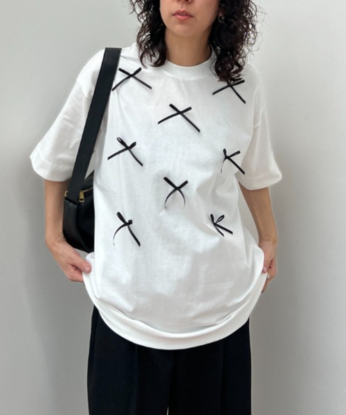 y/m（イム）の「リボンTシャツ（Tシャツ/カットソー・レディース・ホワイト/ブラック・FREE）」の13枚目の写真