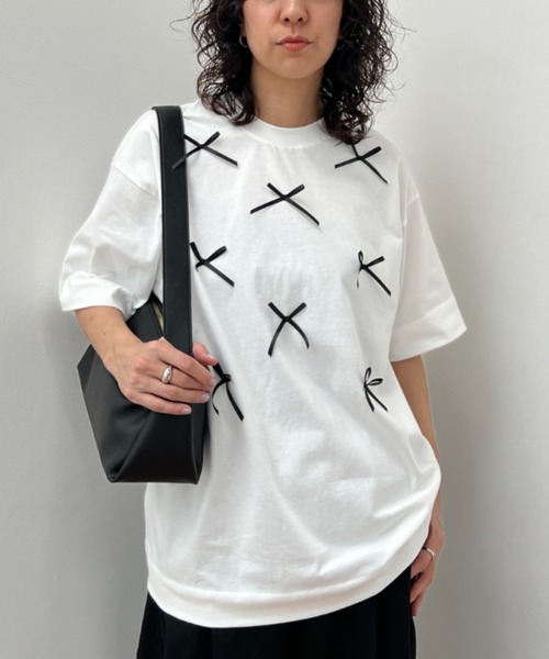 y/m（イム）の「リボンTシャツ（Tシャツ/カットソー・レディース・ホワイト/ブラック・FREE）」の18枚目の写真