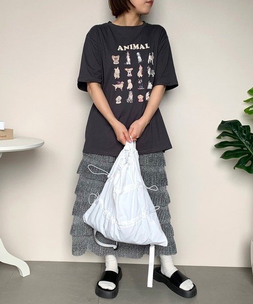 CRB(シーアールビー)の「ドロスト2WAYバッグ(バックパック/リュック・レディース・ブラック/オフホワイト・F)」の6枚目の写真