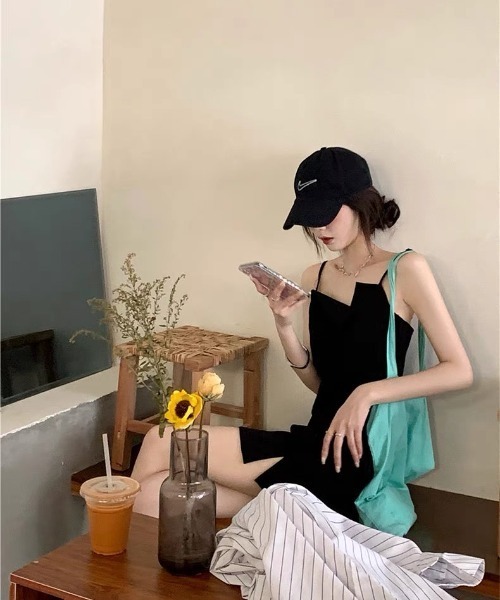 SHEENA(シーナ)の「アシメデコルテミニキャミワンピース(ワンピース・レディース・ブラック・M)」の20枚目の写真