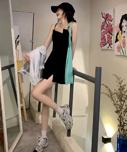 SHEENA(シーナ)の「アシメデコルテミニキャミワンピース(ワンピース・レディース・ブラック・M)」の22枚目の写真