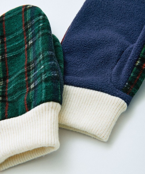 PAR ICI（パーリッシィ）の「チェック フリースミトン（手袋・レディース・レッド/グリーン・FREE）」の4枚目の写真