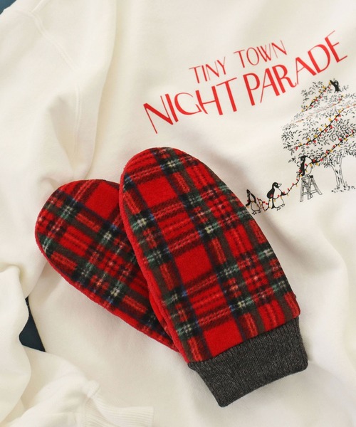 PAR ICI（パーリッシィ）の「チェック フリースミトン（手袋・レディース・レッド/グリーン・FREE）」の7枚目の写真