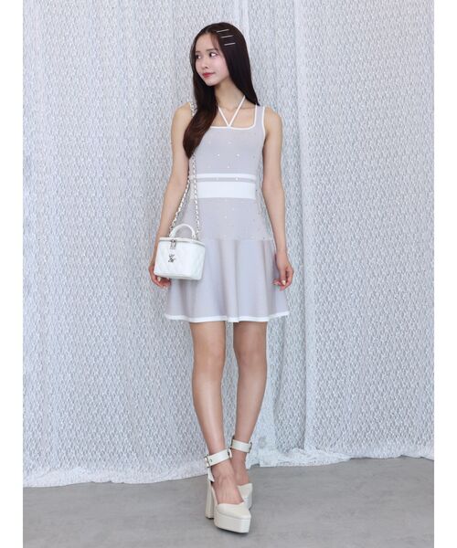 EATME（イートミー）の「ビジューニットワンピース（ワンピース・レディース・ブラック/ブラウン/グレー・FREE）」の6枚目の写真