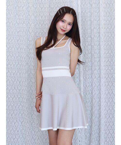 EATME（イートミー）の「ビジューニットワンピース（ワンピース・レディース・ブラック/ブラウン/グレー・FREE）」の7枚目の写真