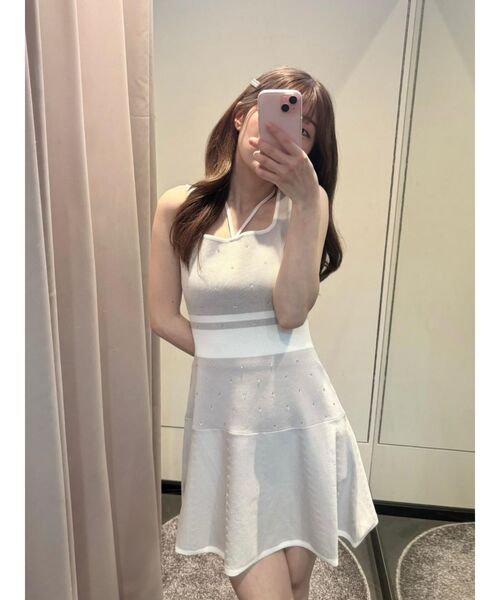 EATME（イートミー）の「ビジューニットワンピース（ワンピース・レディース・ブラック/ブラウン/グレー・FREE）」の9枚目の写真