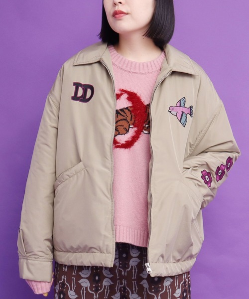didizizi（ディディジジ）の「DD刺繍JK（ブルゾン・レディース・ベージュ/カーキ/ブラック・FREE）」の9枚目の写真