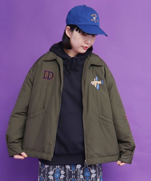 didizizi（ディディジジ）の「DD刺繍JK（ブルゾン・レディース・ベージュ/カーキ/ブラック・FREE）」の4枚目の写真
