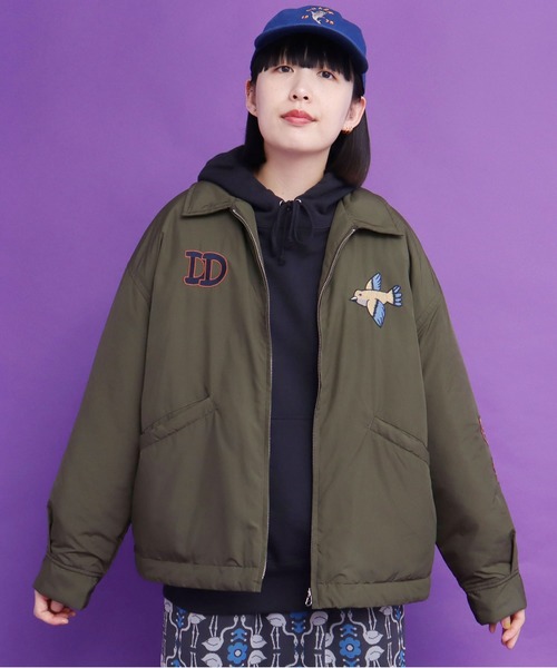 didizizi（ディディジジ）の「DD刺繍JK（ブルゾン・レディース・ベージュ/カーキ/ブラック・FREE）」の5枚目の写真