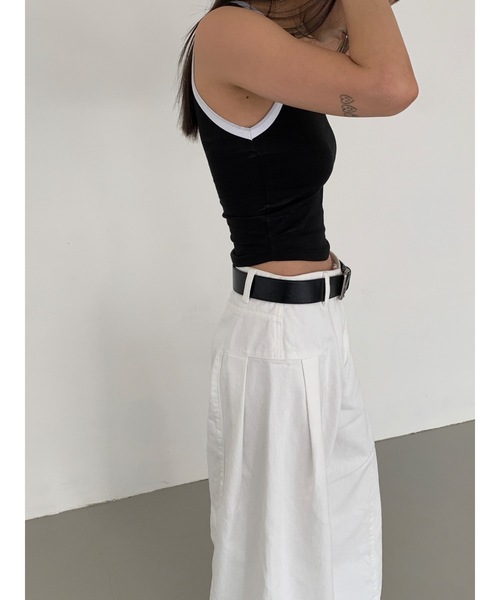 Didot.showroom（ディドット ショールーム）の「バイカラーラウンドヘムタンク（タンクトップ・レディース・ブラック/スカイブルー/グレー・FREE）」の5枚目の写真