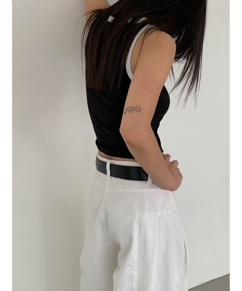 Didot.showroom（ディドット ショールーム）の「バイカラーラウンドヘムタンク（タンクトップ・レディース・ブラック/スカイブルー/グレー・FREE）」の7枚目の写真