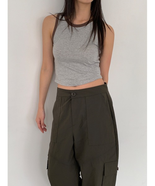 Didot.showroom（ディドット ショールーム）の「バイカラーラウンドヘムタンク（タンクトップ・レディース・ブラック/スカイブルー/グレー・FREE）」の12枚目の写真