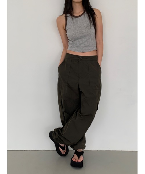 Didot.showroom（ディドット ショールーム）の「バイカラーラウンドヘムタンク（タンクトップ・レディース・ブラック/スカイブルー/グレー・FREE）」の10枚目の写真