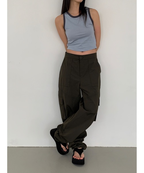 Didot.showroom（ディドット ショールーム）の「バイカラーラウンドヘムタンク（タンクトップ・レディース・ブラック/スカイブルー/グレー・FREE）」の14枚目の写真