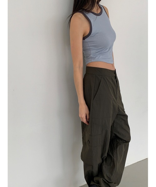 Didot.showroom（ディドット ショールーム）の「バイカラーラウンドヘムタンク（タンクトップ・レディース・ブラック/スカイブルー/グレー・FREE）」の15枚目の写真