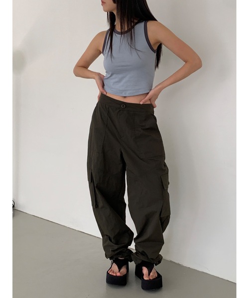 Didot.showroom（ディドット ショールーム）の「バイカラーラウンドヘムタンク（タンクトップ・レディース・ブラック/スカイブルー/グレー・FREE）」の16枚目の写真