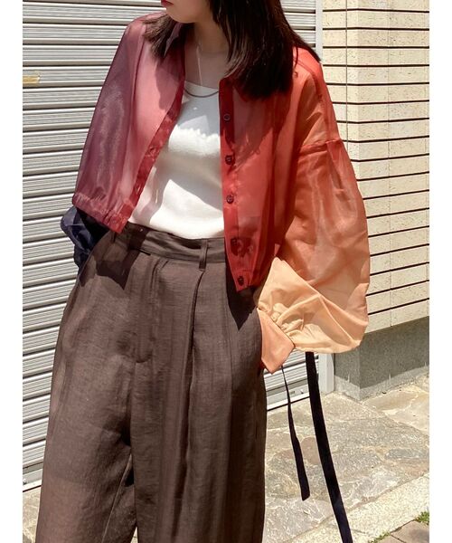 MURUA(ムルーア)の「ヘムドロストシアーシャツ(シャツ/ブラウス・レディース・ピンク/グレー/ホワイト/その他1/その他2・FREE)」の5枚目の写真