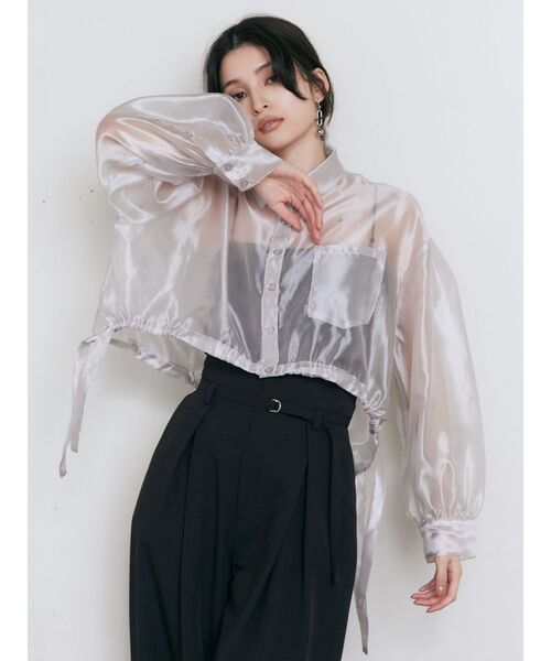 MURUA(ムルーア)の「ヘムドロストシアーシャツ(シャツ/ブラウス・レディース・ピンク/グレー/ホワイト/その他1/その他2・FREE)」の7枚目の写真