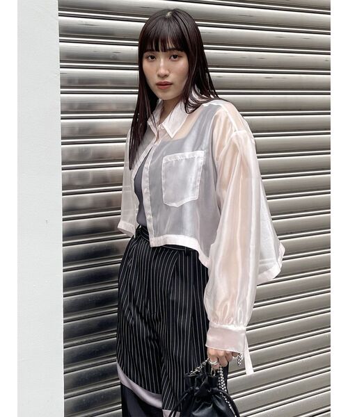 MURUA(ムルーア)の「ヘムドロストシアーシャツ(シャツ/ブラウス・レディース・ピンク/グレー/ホワイト/その他1/その他2・FREE)」の18枚目の写真