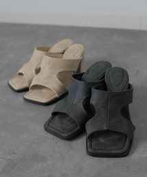 Reurie' | チャンキーヒールサンダル/chunky heel sandal ミュール 厚底 パンプス 大人カジュアル きれいめ レディライク フェミニン シンプル ベージュ ブラウン 淡色 ブラック 黒 モノトーン(サンダル)