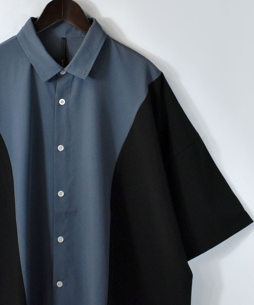 HALHAM（ハルハム）の「ワイドシルエットバイカラー 半袖 シャツ【IR】（シャツ/ブラウス・メンズ・ブラック/チャコールグレー/ホワイト・L/XL/M）」の3枚目の写真