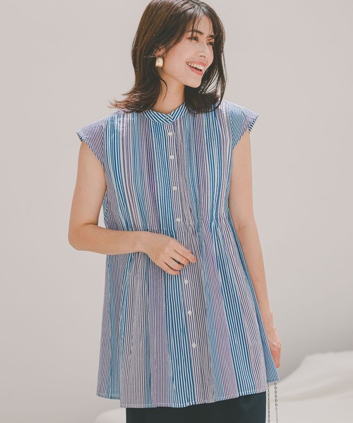 Elura（エルーラ）の「ボイルピンタックノースリブラウス/104353（シャツ/ブラウス・レディース・ブルー/ブラック/ホワイト・FREE）」の11枚目の写真