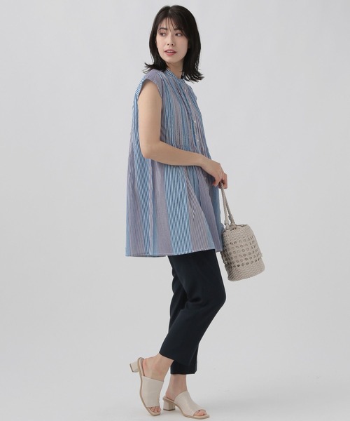 Elura（エルーラ）の「ボイルピンタックノースリブラウス/104353（シャツ/ブラウス・レディース・ブルー/ブラック/ホワイト・FREE）」の15枚目の写真