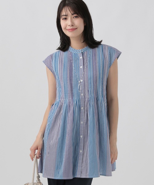 Elura（エルーラ）の「ボイルピンタックノースリブラウス/104353（シャツ/ブラウス・レディース・ブルー/ブラック/ホワイト・FREE）」の16枚目の写真