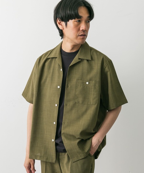 URBAN RESEARCH DOORS（アーバンリサーチドアーズ）の「『速乾』ドライタッチオープンカラーシャツ（シャツ/ブラウス・メンズ・カーキ/ネイビー/ブラウン・MEDIUM/LARGE）」の4枚目の写真
