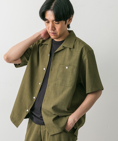 URBAN RESEARCH DOORS（アーバンリサーチドアーズ）の「『速乾』ドライタッチオープンカラーシャツ（シャツ/ブラウス・メンズ・カーキ/ネイビー/ブラウン・MEDIUM/LARGE）」の6枚目の写真