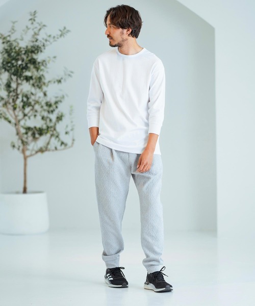 Magine(マージン)の「mlt4787-Span Fraise 3-4 Sleeve Cut Sew 7分袖Tシャツ(Tシャツ/カットソー・メンズ・ブラック/チャコール/ホワイト・44/46/48)」の7枚目の写真
