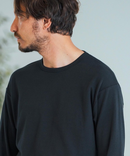 Magine(マージン)の「mlt4787-Span Fraise 3-4 Sleeve Cut Sew 7分袖Tシャツ(Tシャツ/カットソー・メンズ・ブラック/チャコール/ホワイト・44/46/48)」の10枚目の写真