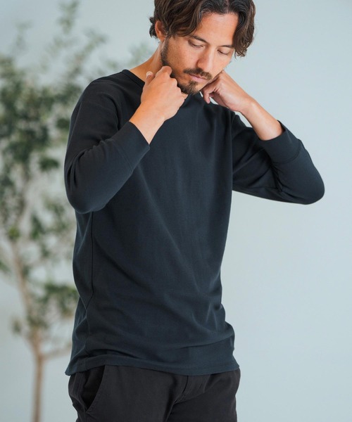 Magine(マージン)の「mlt4787-Span Fraise 3-4 Sleeve Cut Sew 7分袖Tシャツ(Tシャツ/カットソー・メンズ・ブラック/チャコール/ホワイト・44/46/48)」の12枚目の写真