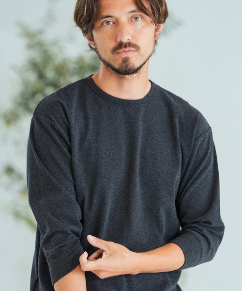 Magine(マージン)の「mlt4787-Span Fraise 3-4 Sleeve Cut Sew 7分袖Tシャツ(Tシャツ/カットソー・メンズ・ブラック/チャコール/ホワイト・44/46/48)」の15枚目の写真