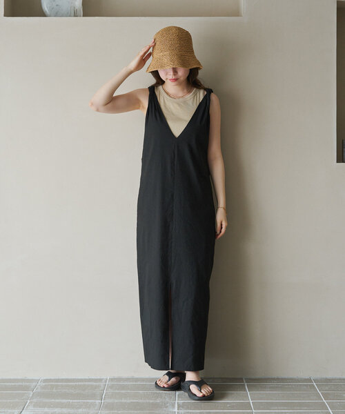 gemeil（ジェムイル）の「《再値下げ》【CEPIE.×gemeil】リネンツイストワンピース（ワンピース・レディース・アイボリー/ブラック・SMALL/MEDIUM）」の2枚目の写真