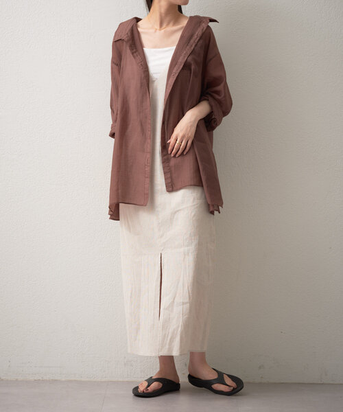 gemeil（ジェムイル）の「《再値下げ》【CEPIE.×gemeil】リネンツイストワンピース（ワンピース・レディース・アイボリー/ブラック・SMALL/MEDIUM）」の17枚目の写真