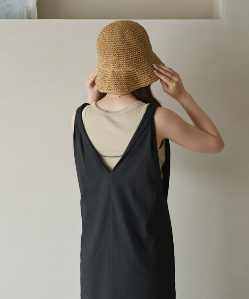 gemeil（ジェムイル）の「《再値下げ》【CEPIE.×gemeil】リネンツイストワンピース（ワンピース・レディース・アイボリー/ブラック・SMALL/MEDIUM）」の7枚目の写真