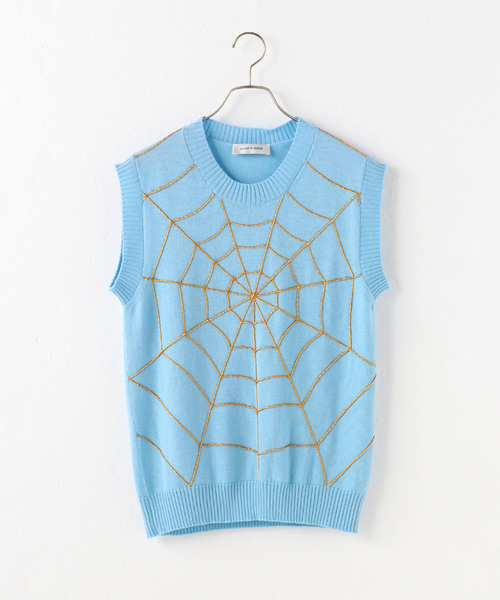 UNFOLLOW（アンフォロー）の「【ERNEST W. BAKER / アーネストダブルベイカー】 Spider Web Vest（ベスト・メンズ・ブラック/ブルー系その他・SMALL/MEDIUM）」の2枚目の写真