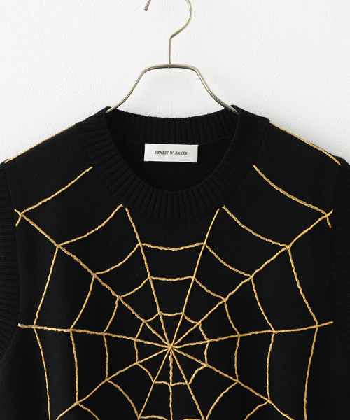 UNFOLLOW（アンフォロー）の「【ERNEST W. BAKER / アーネストダブルベイカー】 Spider Web Vest（ベスト・メンズ・ブラック/ブルー系その他・SMALL/MEDIUM）」の4枚目の写真