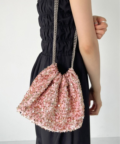 Olu.（オルドット）の「スパンコールチェーンバッグ（ショルダーバッグ・レディース・ブラックミックス/シルバー/ピンク・FREE）」の20枚目の写真