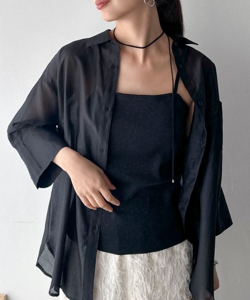 Doux archives（ドゥアルシーヴ）の「カップ付きニットキャミ（キャミソール・レディース・ベージュ/ブラック・FREE）」の2枚目の写真