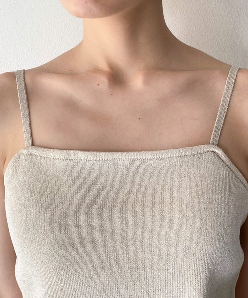 Doux archives（ドゥアルシーヴ）の「カップ付きニットキャミ（キャミソール・レディース・ベージュ/ブラック・FREE）」の12枚目の写真