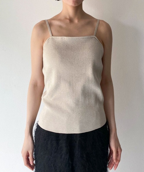 Doux archives（ドゥアルシーヴ）の「カップ付きニットキャミ（キャミソール・レディース・ベージュ/ブラック・FREE）」の15枚目の写真