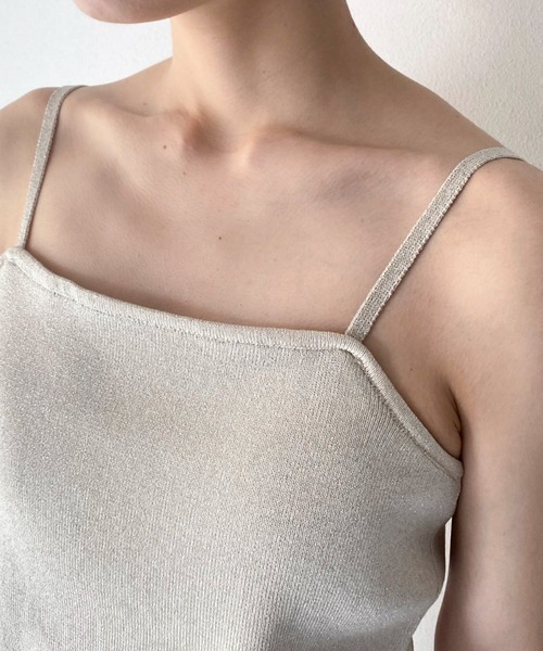 Doux archives（ドゥアルシーヴ）の「カップ付きニットキャミ（キャミソール・レディース・ベージュ/ブラック・FREE）」の11枚目の写真