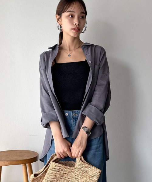 Doux archives（ドゥアルシーヴ）の「カップ付きニットキャミ（キャミソール・レディース・ベージュ/ブラック・FREE）」の19枚目の写真